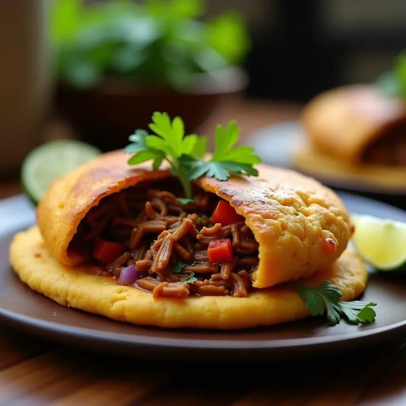 Arepa de Yuca con Desmechado de Jackfruit: Receta Venezolana Vegana y Alta en Fibra