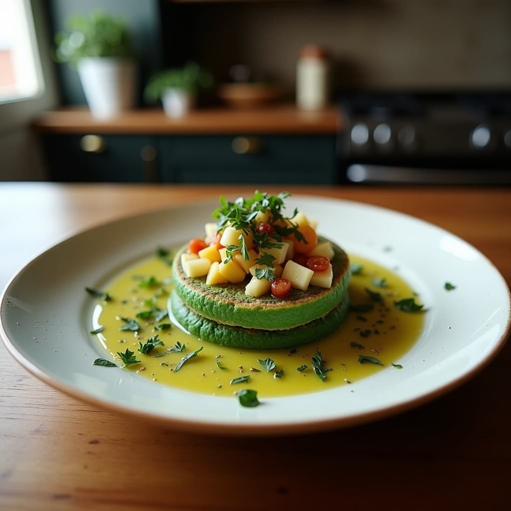 Arepa de Yuca y Espirulina: Receta Vegana y Sin Gluten con Toque Marino en Airfryer