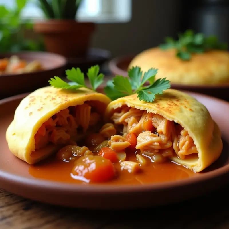 Arepa de Yuca Rellena de Hogao y Pechuga: Receta Colombiana Keto y Sin Harina