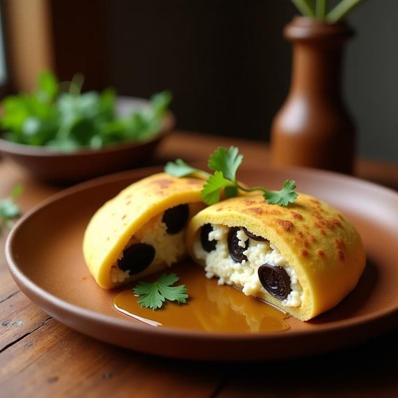 Arepa de Yuca y Queso de Anacardo con Relleno de Huitlacoche: Receta Colombiana Sin Gluten