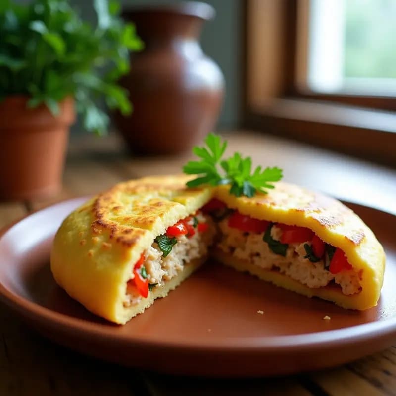 Arepa Venezolana de Yuca Rellena de Pollo Desmenuzado: Receta Sin Gluten en Sartén