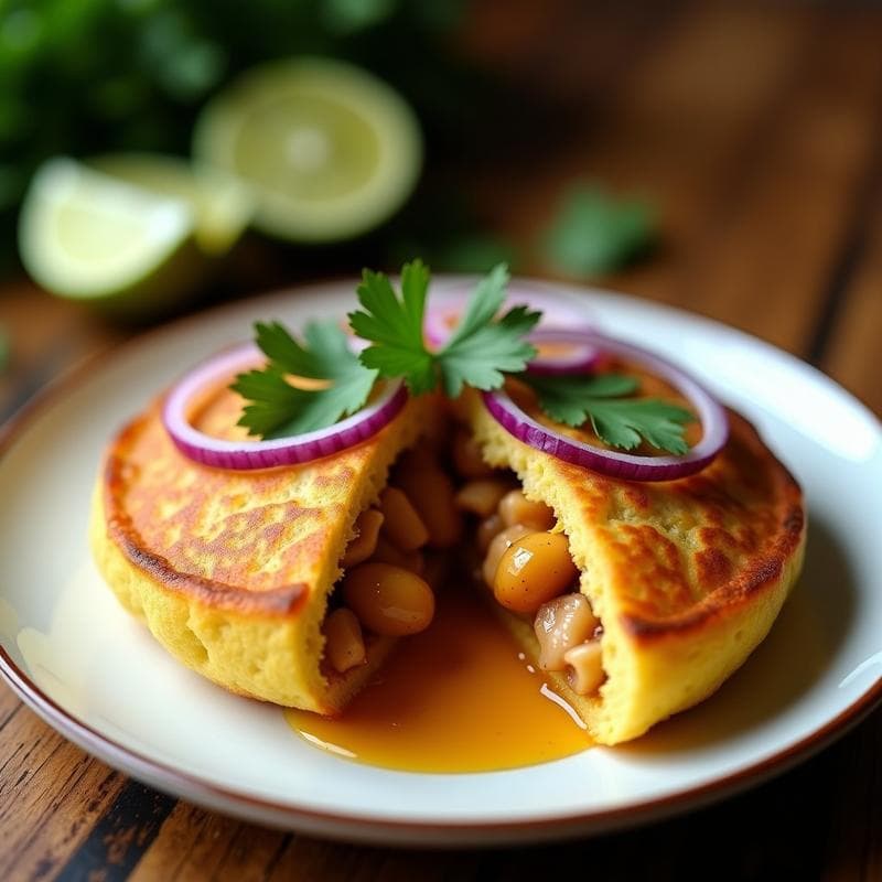 Arepa de Yuca Rellena de Pulpo al Ají: Receta Colombiana-Peruana Crujiente en Airfryer