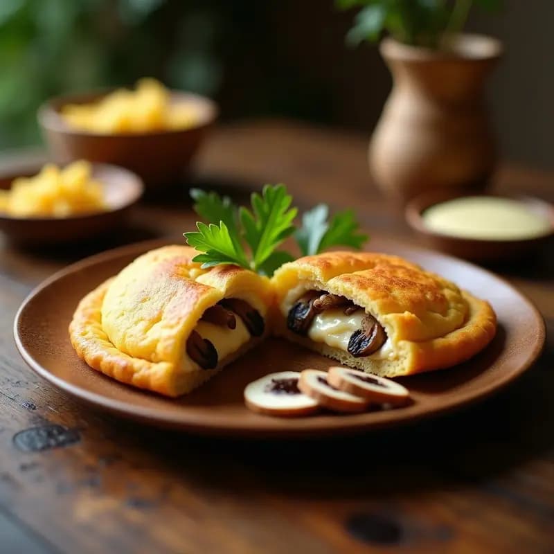 Arepa de Yuca Rellena de Queso de Anacardos y Champiñones: Aperitivo Venezuelano Vegano