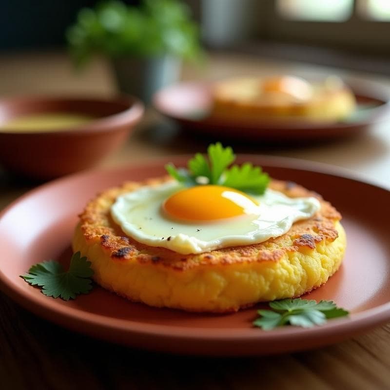 Arepa de Yuca Rallada con Queso de Burro y Huevo: Desayuno Colombiano Sin Harina y Keto