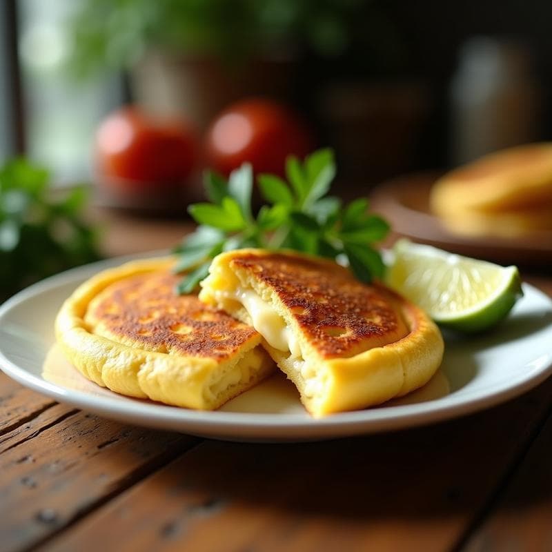 Arepa de Yuca y Queso de Cabra: Desayuno Venzolano Sin Gluten en Airfryer