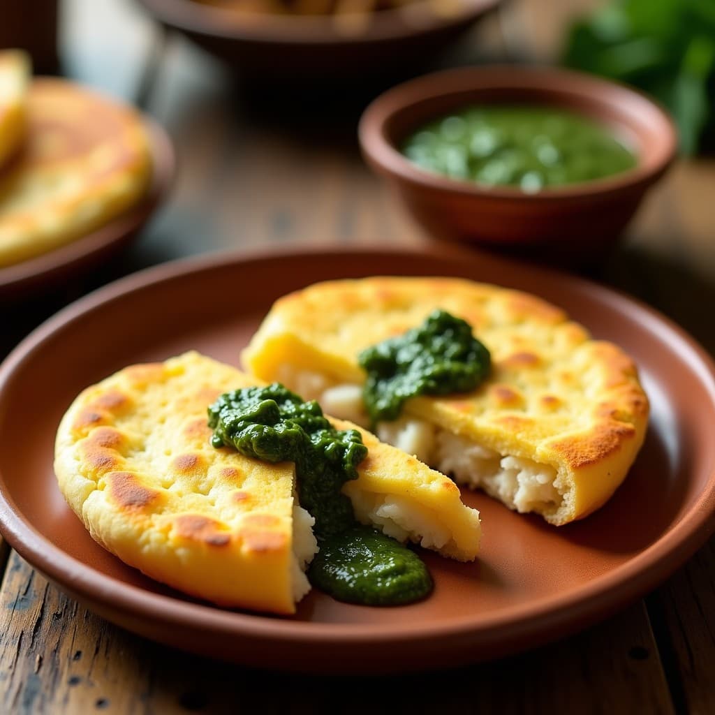 Arepa de Yuca y Queso de Cabra con Salsa de Chimichurri: Receta Colombiana en Airfryer