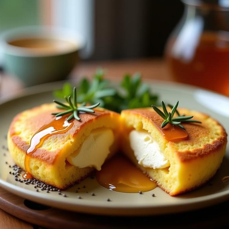 Arepa de Yuca y Queso de Cabra: Desayuno Venezolano Keto con Toque de Miel de Abeja