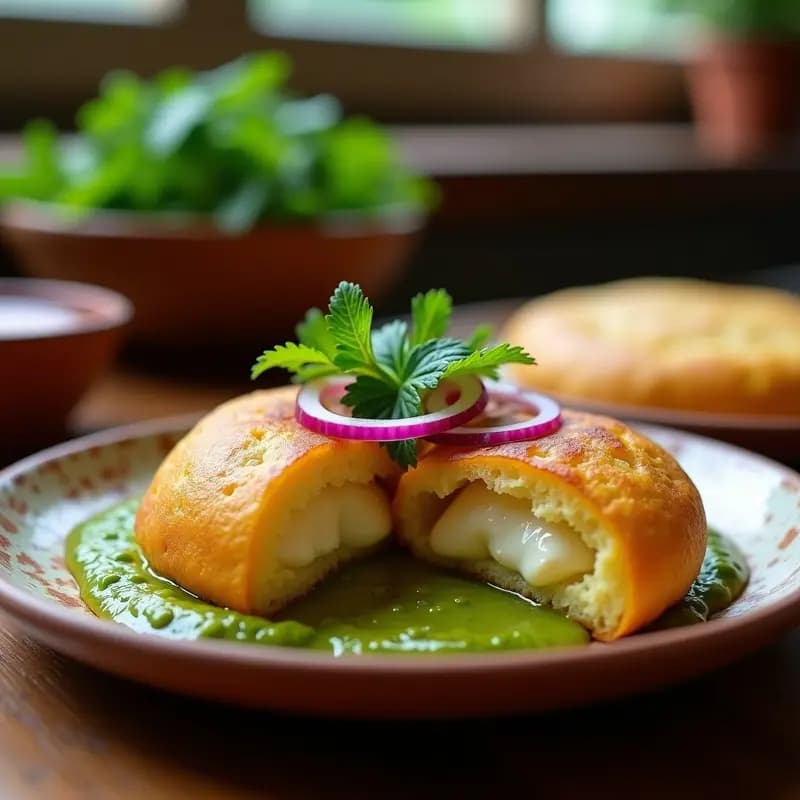 Arepa de Yuca y Queso de Castaña con Guasacaca de Hierbas: Receta Venezolana Sin Lácteos