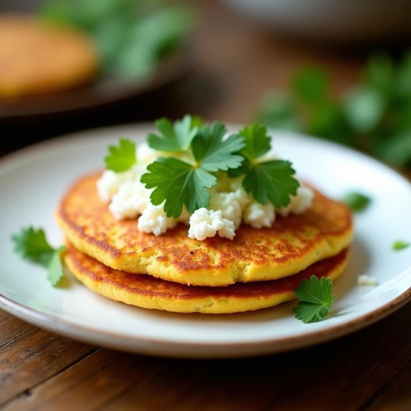 Arepa de Yuca y Queso Fresco con Hojas de Cilantro: Receta Venezolana en Airfryer