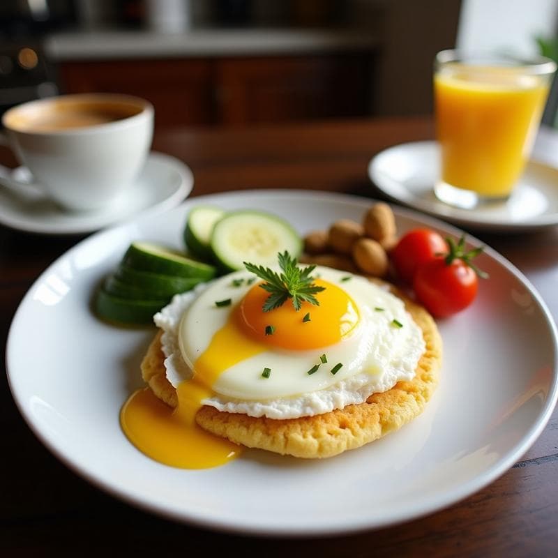 Arepa de Yuca y Queso Guayanés con Huevo Frito: Desayuno Venezolano Sin Gluten