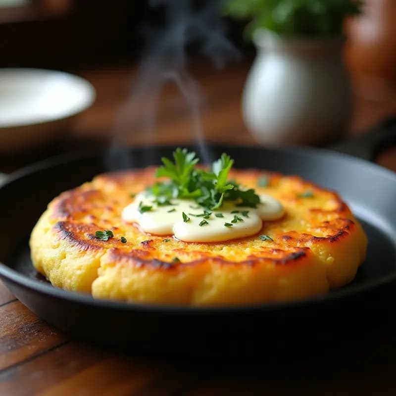 Arepa de Yuca y Queso de Oveja: Receta Venezolana Sin Gluten en Sartén de Hierro