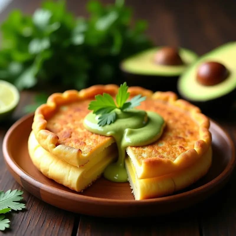 Arepa de Yuca y Queso Palmito con Guasacaca: Receta Venezolana Sin Gluten y Crujiente