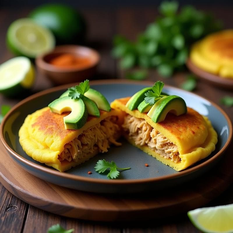 Arepa de Yuca Rellena de Pollo y Aguacate: Receta Alta en Proteína y Sin Gluten
