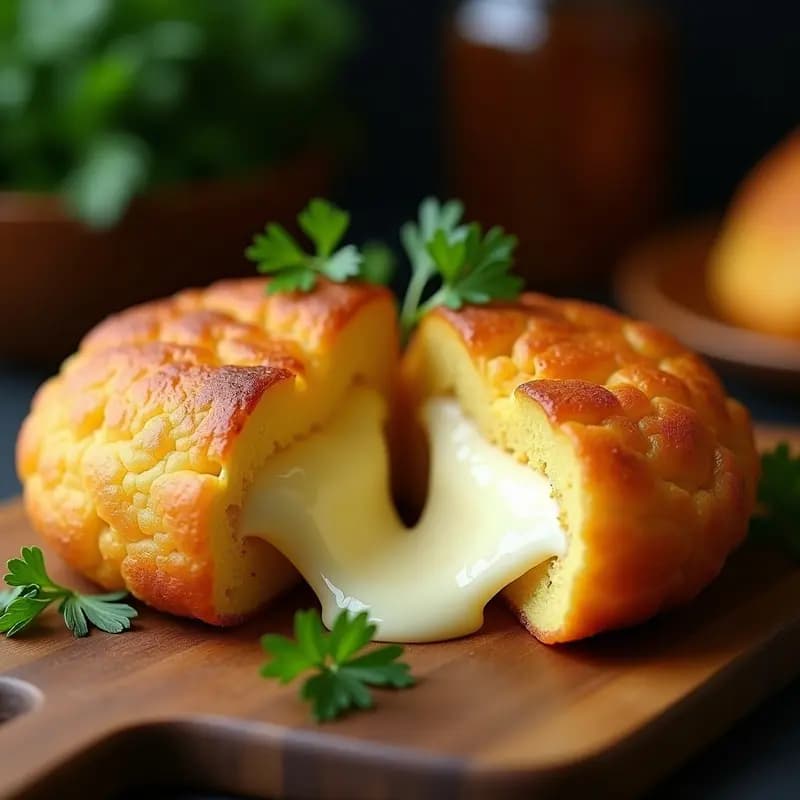 Arepa de Yuca Rellena de Pull Apart de Queso Mozzarella: Receta Colombiana en Airfryer