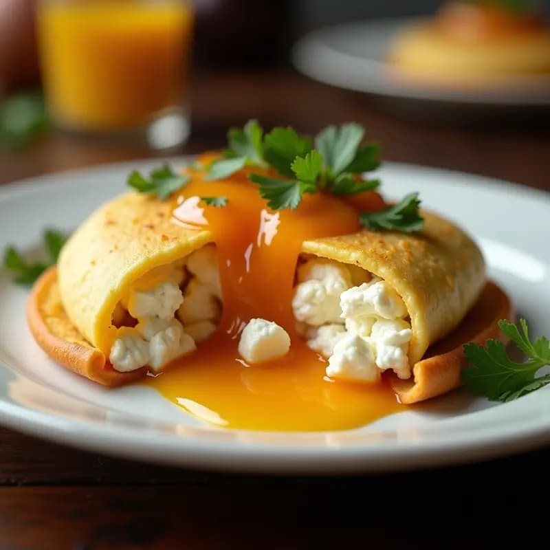 Arepa Venezolana de Yuca Rellena de Requesón y Mermelada de Parchita: Desayuno Dulce-Salado