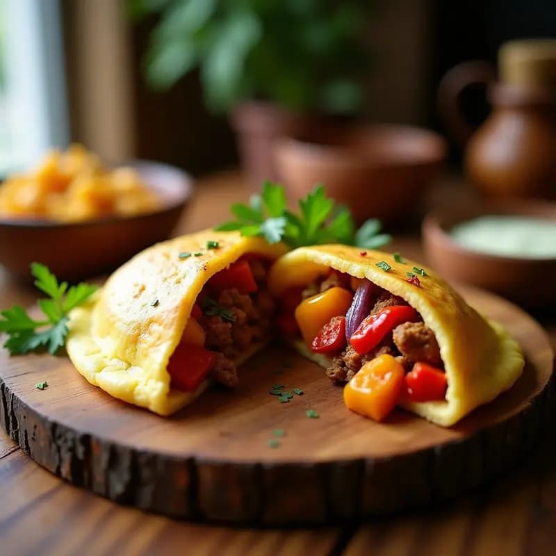 Arepa de Yuca con Relleno de Guiso de Seitan y Pimientos: Receta Colombiana Sin Gluten