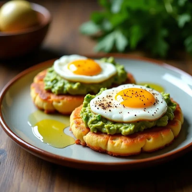Arepas Rellenas de Aguacate y Huevos Pochados: Desayuno Colombiano en Airfryer