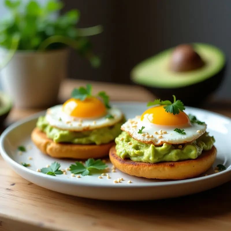 Arepas Rellenas de Aguacate y Huevos Poché: Desayuno Colombiano-Venezolano Proteico en 15 Minutos