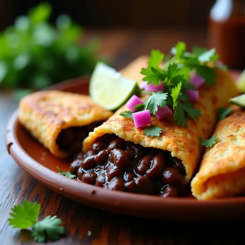 Arepas de Arroz Integral Rellenas de Guiso de Frijoles Negros: Receta Colombiana Sin Harina de Maíz