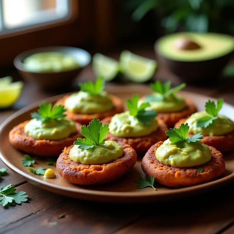 Arepas de Batata y Queso de Cáscara de Anacardo con Guasacaca: Receta Venezolana Sin Gluten