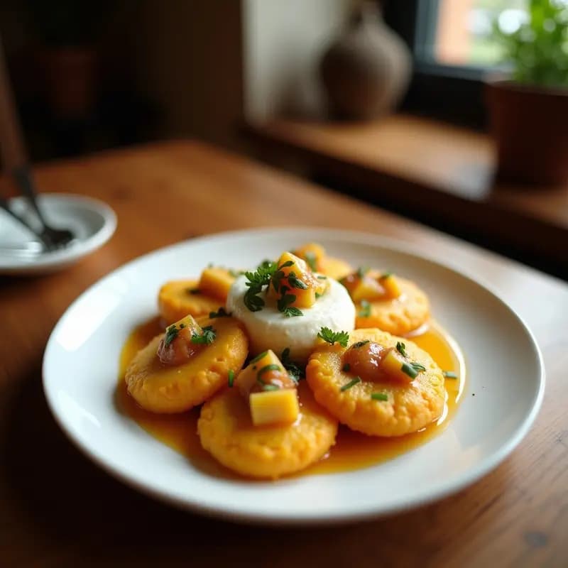 Arepas de Batata y Queso de Cabra con Salsa de Higos: Receta Venezolana Gourmet Sin Harina