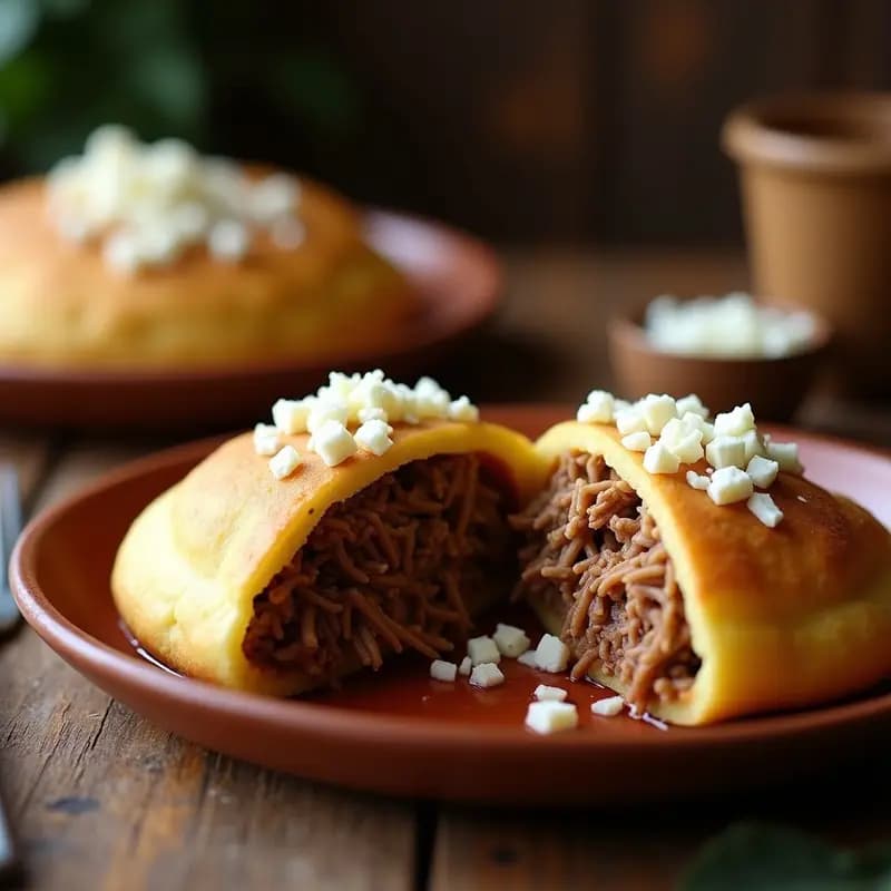 Arepas Venezolanas Rellenas de Carne Mejida: Desayuno o Cena Contundente