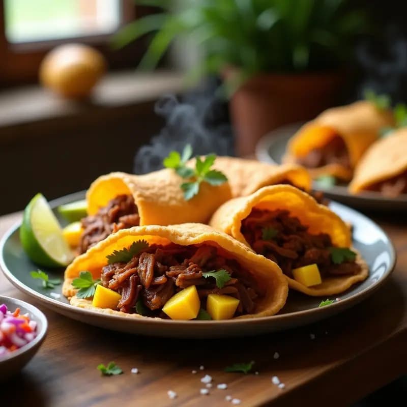 Arepas Rellenas de Carnitas y Mango: Receta Venezolana-Colombiana con Toque Frutal