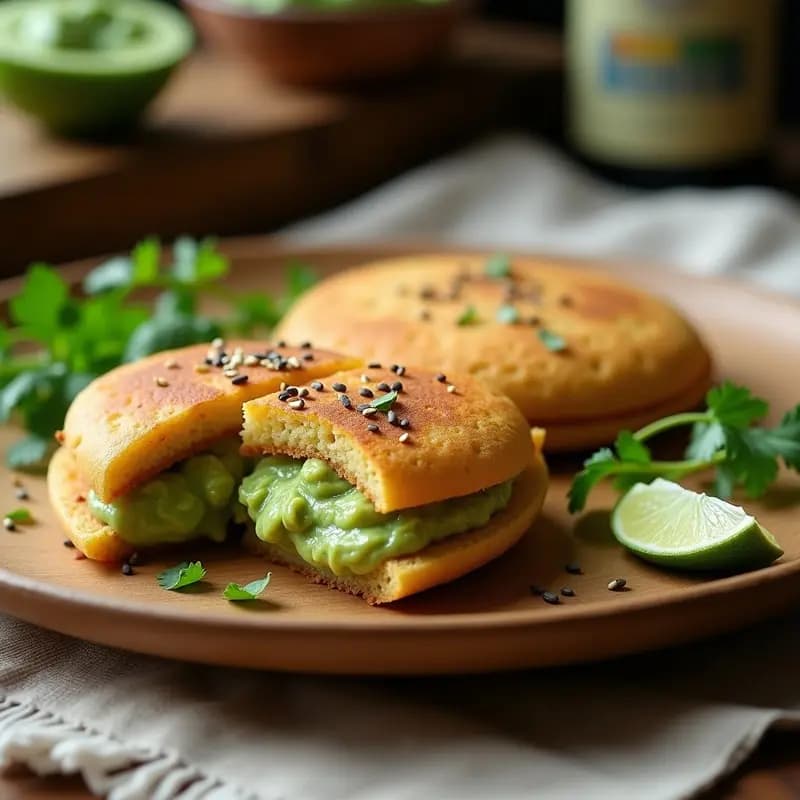 Arepas de Chía y Quinoa con Relleno de Guasacaca: Receta Venezolana Keto y Sin Maíz