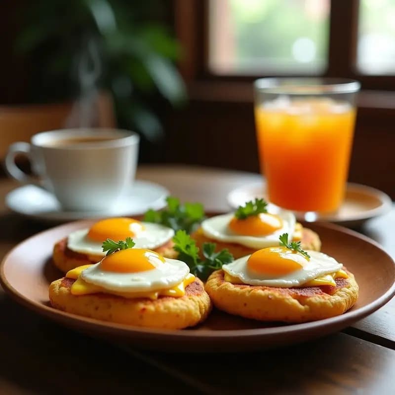 Arepas de Choclo con Queso Fresco y Huevo Frito: Desayuno Colombiano Gourmet