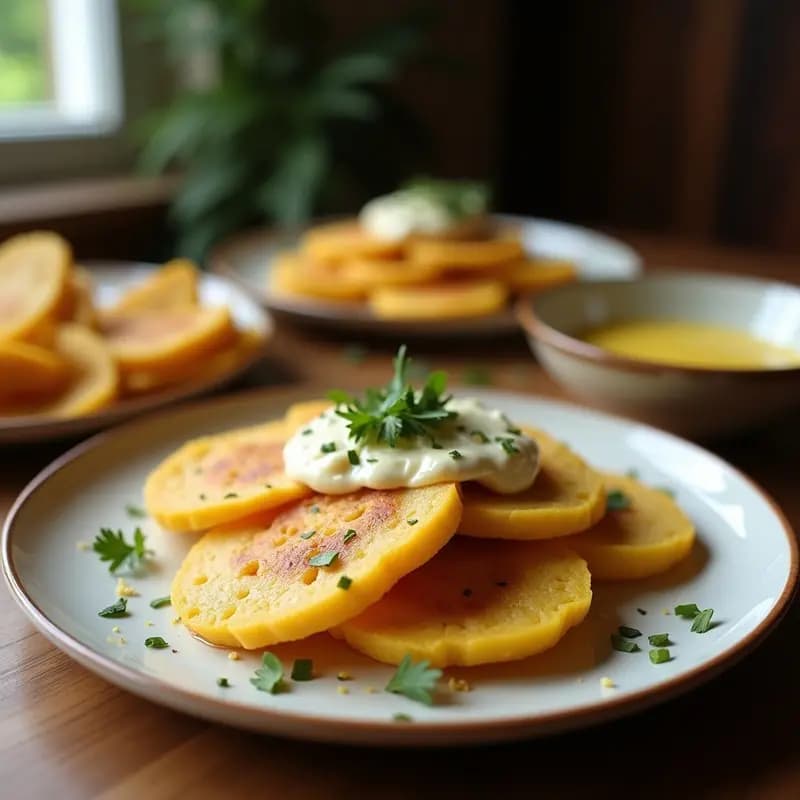 Arepas Colombianas de Maíz Blanco con Hogao y Queso: Receta Tradicional en Sartén