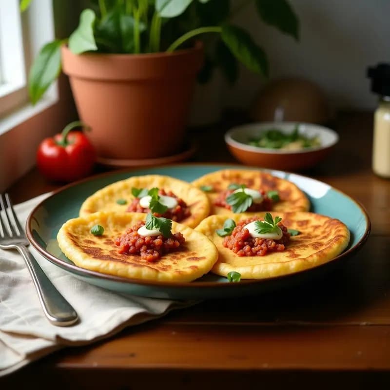 Arepas Colombianas de Maíz Blanco con Queso Campo y Chorizo: Desayuno Contundente y Auténtico