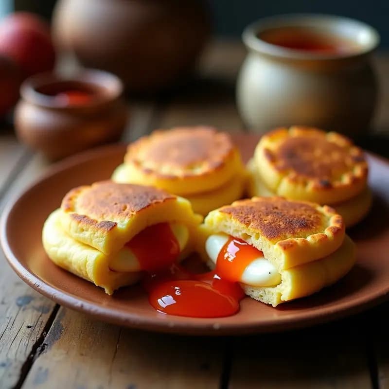 Arepas Dulces de Maíz con Queso y Mermelada de Guayaba: Desayuno Venezolano Clásico