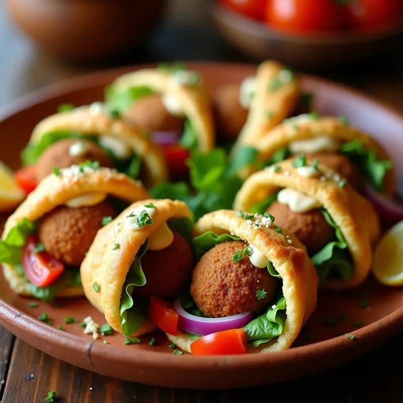 Arepas de Falafel: Panes Colombianos Rellenos de Garbanzos Fritos y Tahini