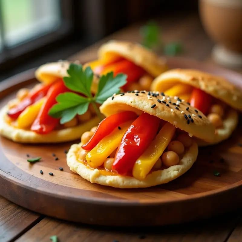 Arepas de Garbanzos Rellenas de Pimientos Asados: Receta Venezolana Sin Harina