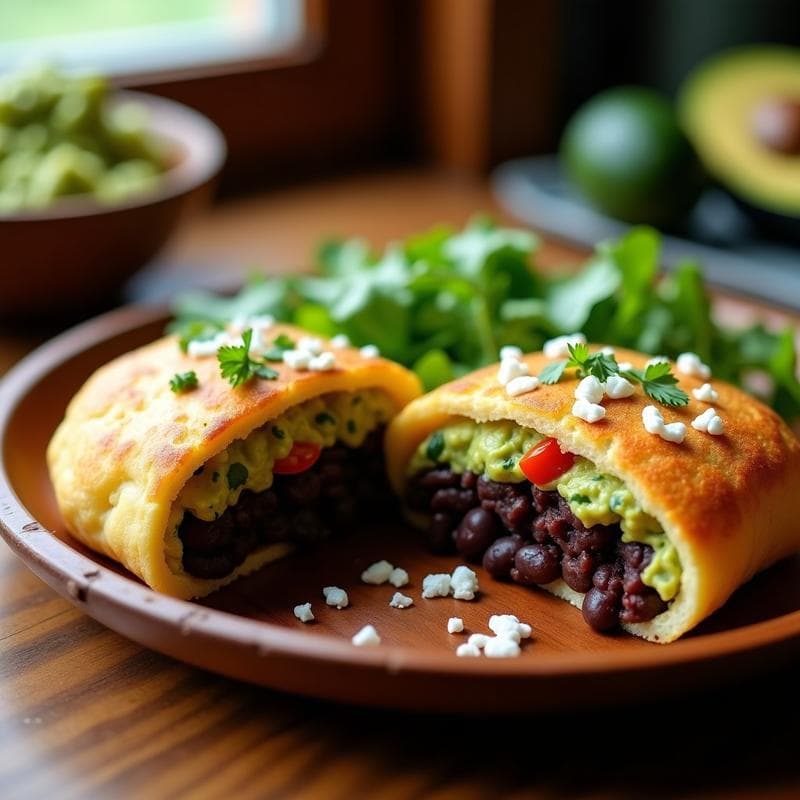 Arepas Rellenas de Guacamole y Frijoles Negros: Receta Venezolana en Airfryer