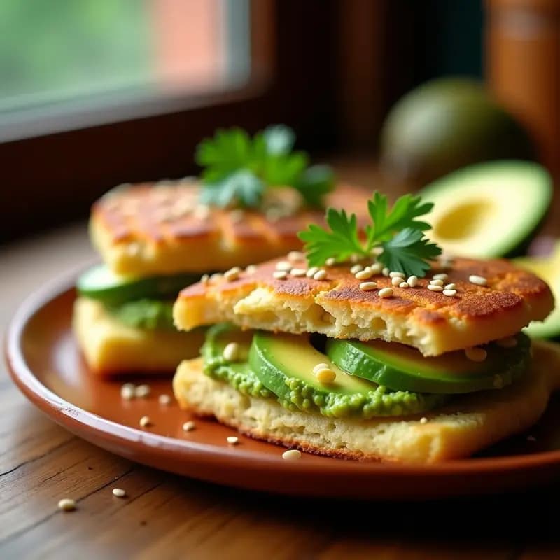 Arepas Rellenas de Guasacaca y Aguacate: Desayuno Venezolano Vegano y Sin Gluten