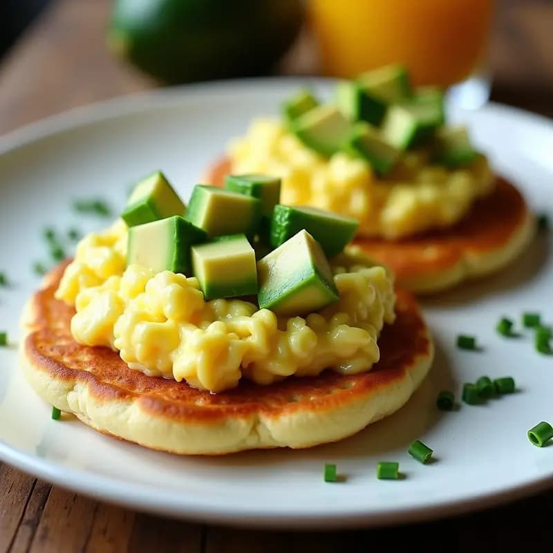 Arepas de Haas Avocado y Huevos Revuelto: Desayuno Venezolano Keto y Sin Harina