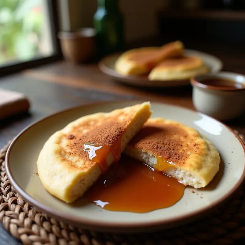 Arepas de Harina de Arroz con Relleno de Poleada de Panela: Desayuno Colombiano Sin Gluten