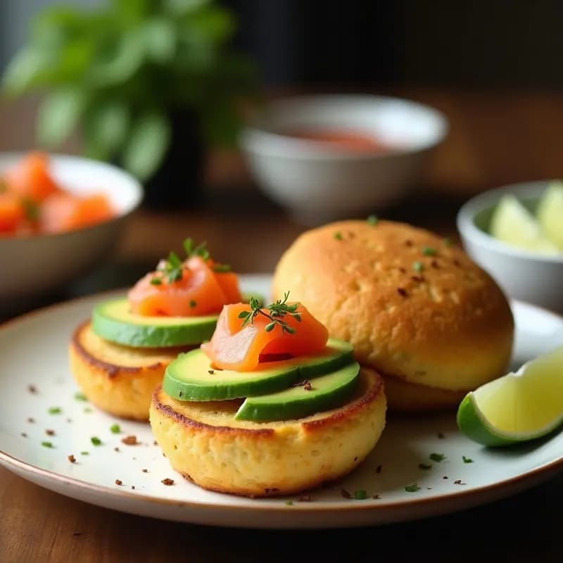 Arepas de Harina de Coco: Versión Colombiana Keto Rellena de Aguacate y Salmón