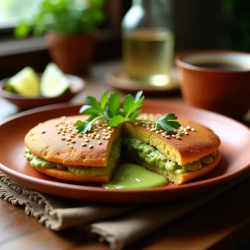 Arepas de Harina de Maíz Azul con Guasacaca: Desayuno Venezolano Sin Gluten