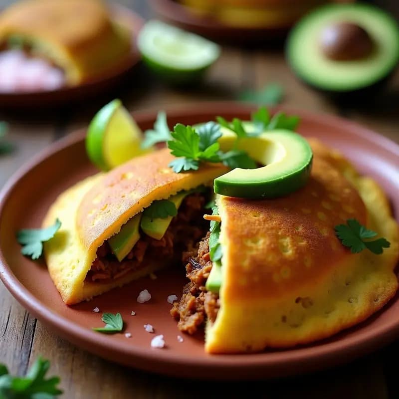 Arepas Venezuelanas Rellenas de Carne Mechada de Jackfruit: Receta Fusion Sin Gluten