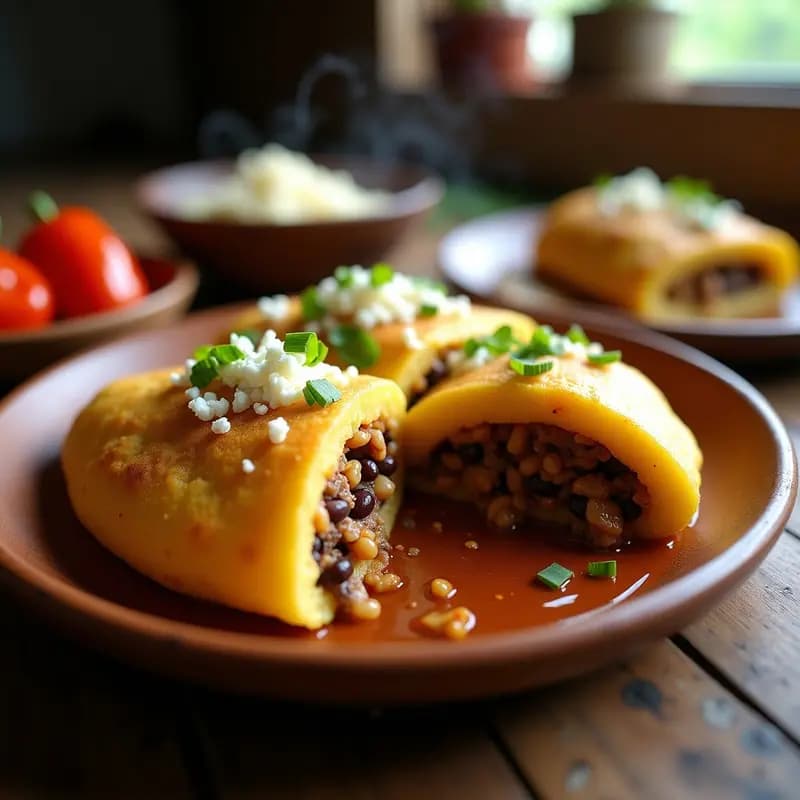 Arepas de Maíz Amarillo Rellenas de Pabello al Ají: Receta Venezolana Económica y Alta en Proteína