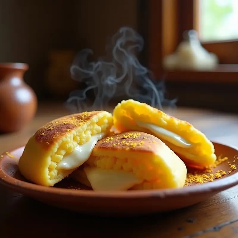 Arepas de Maíz Amarillo con Queso de Manos: Desayuno Venezolano Tradicional