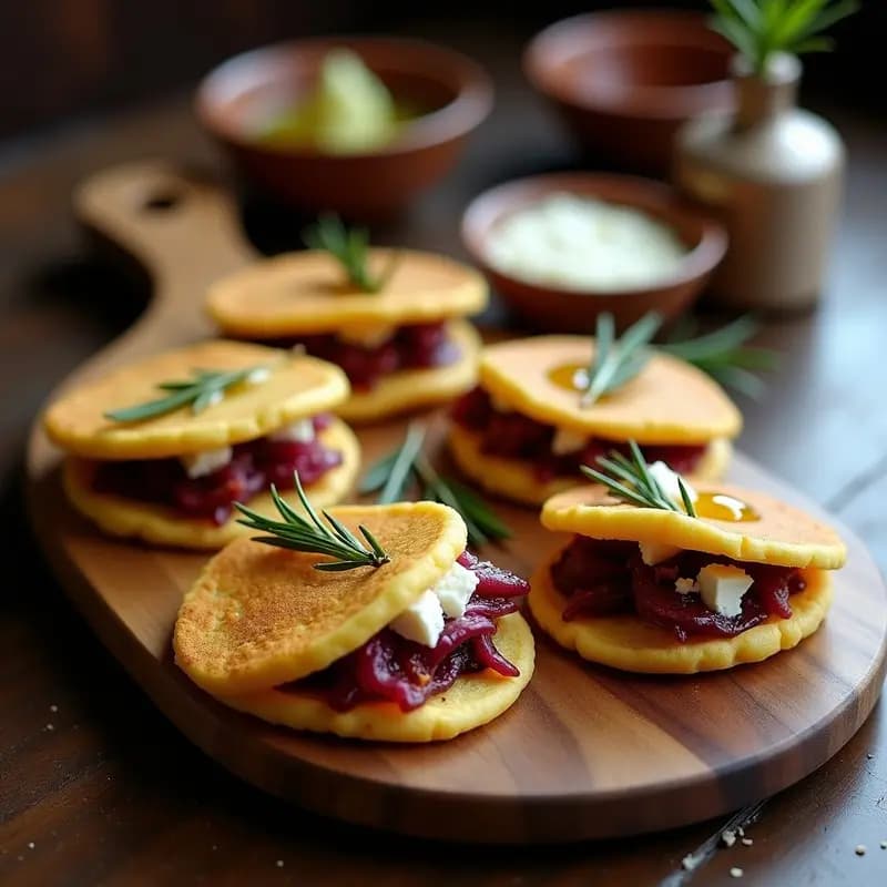 Arepas de Maíz Azul con Cebolla Morada y Queso de Oveja: Receta Colombiana Sin TACC