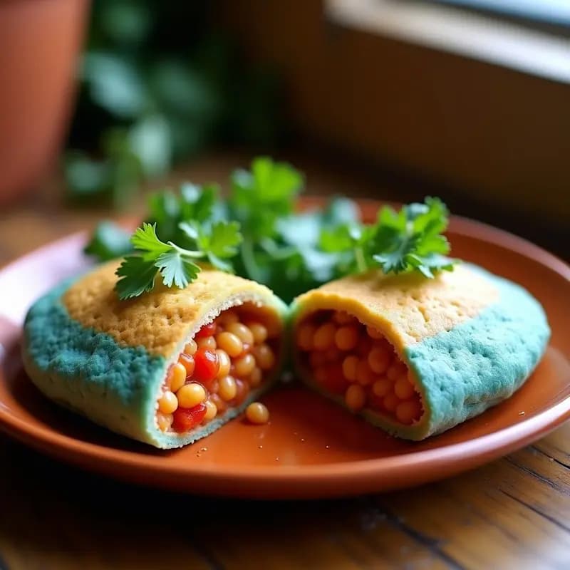 Arepas de Maíz Azul con Relleno de Frijoles Mung y Pimentón Asado: Receta Venezolana Vegana y Sin Gluten