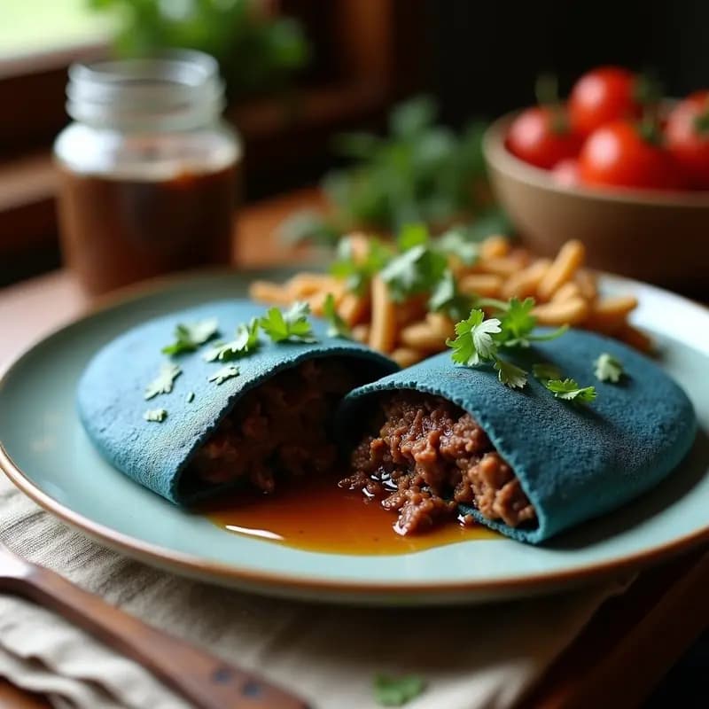 Arepas de Maíz Azul con Relleno de Lengua Mechada: Receta Venezolana Tradicional y Sin Lactosa