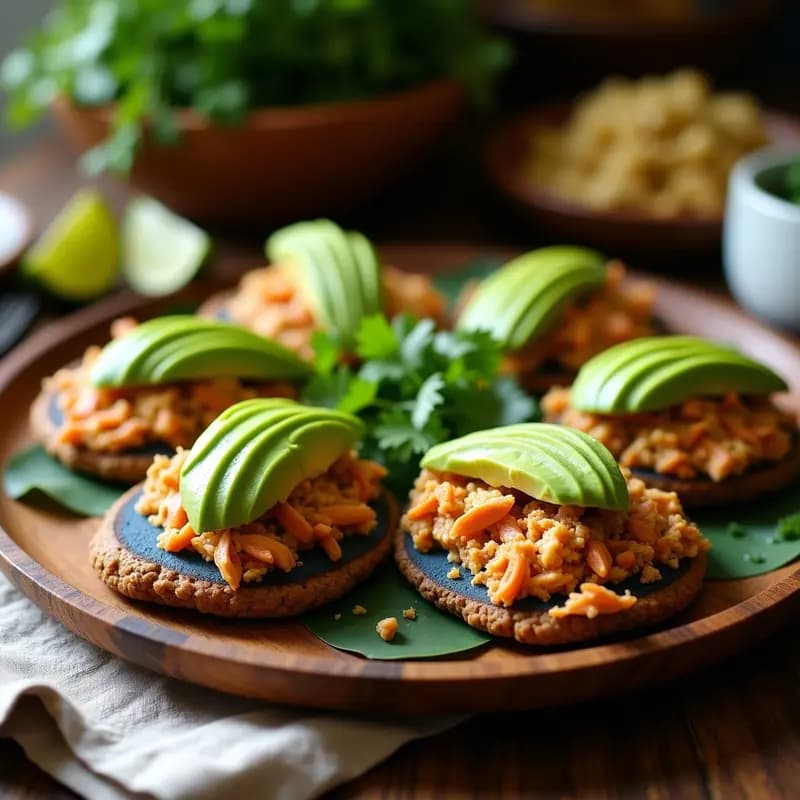 Arepas de Maíz Azul con Pollo Deshilachado y Aguacate: Receta Colombiana Colorida en 20 Minutos
