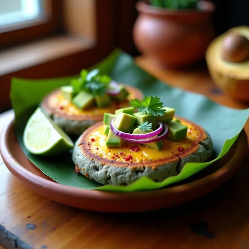 Arepas de Maíz Azul con Relleno de Queso y Aguacate: Receta Mexicana Vegana