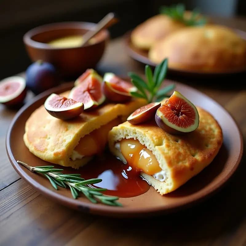 Arepas de Maíz Azul con Relleno de Queso de Cabra y Higos Caramelizados: Postre Salado Colombiano