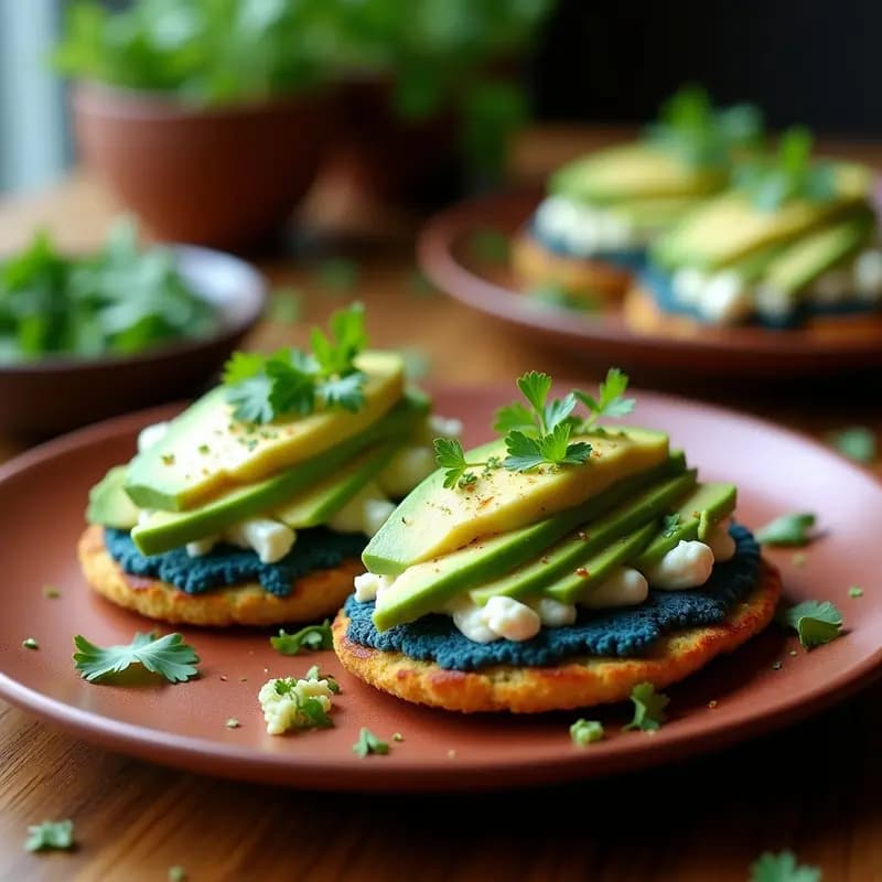 Arepas de Maíz Azul y Queso de Castaña con Aguacate: Receta Venezolana Sin Lácteos